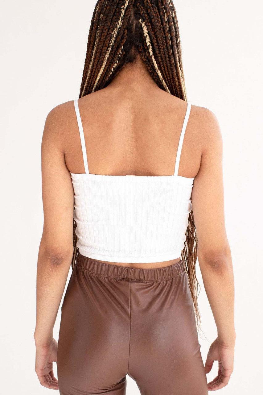 White Seamless Heavy Ribbed Crop Cami Product Image