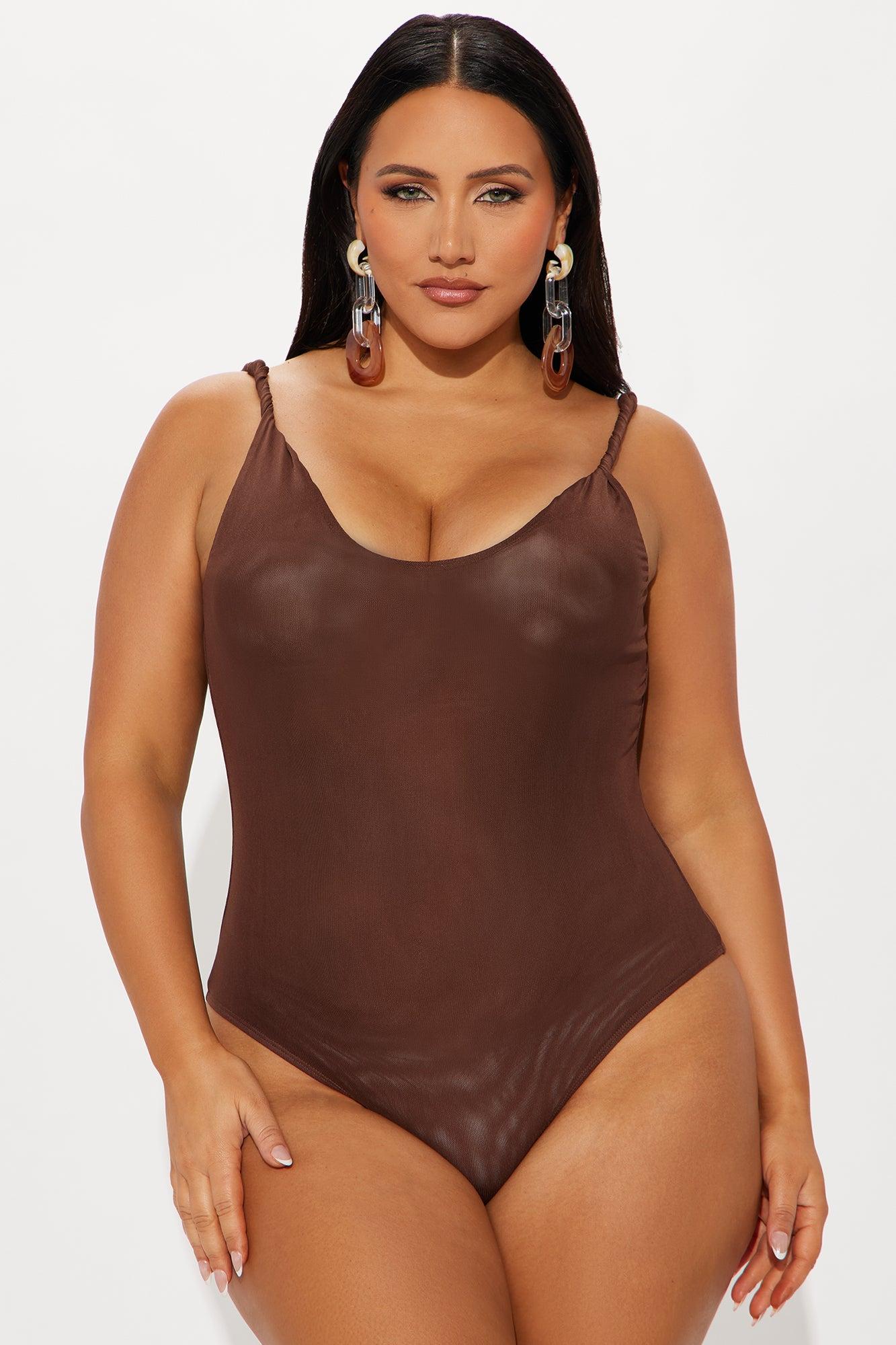 Twila Mesh Bodysuit - Brown Female Product Image