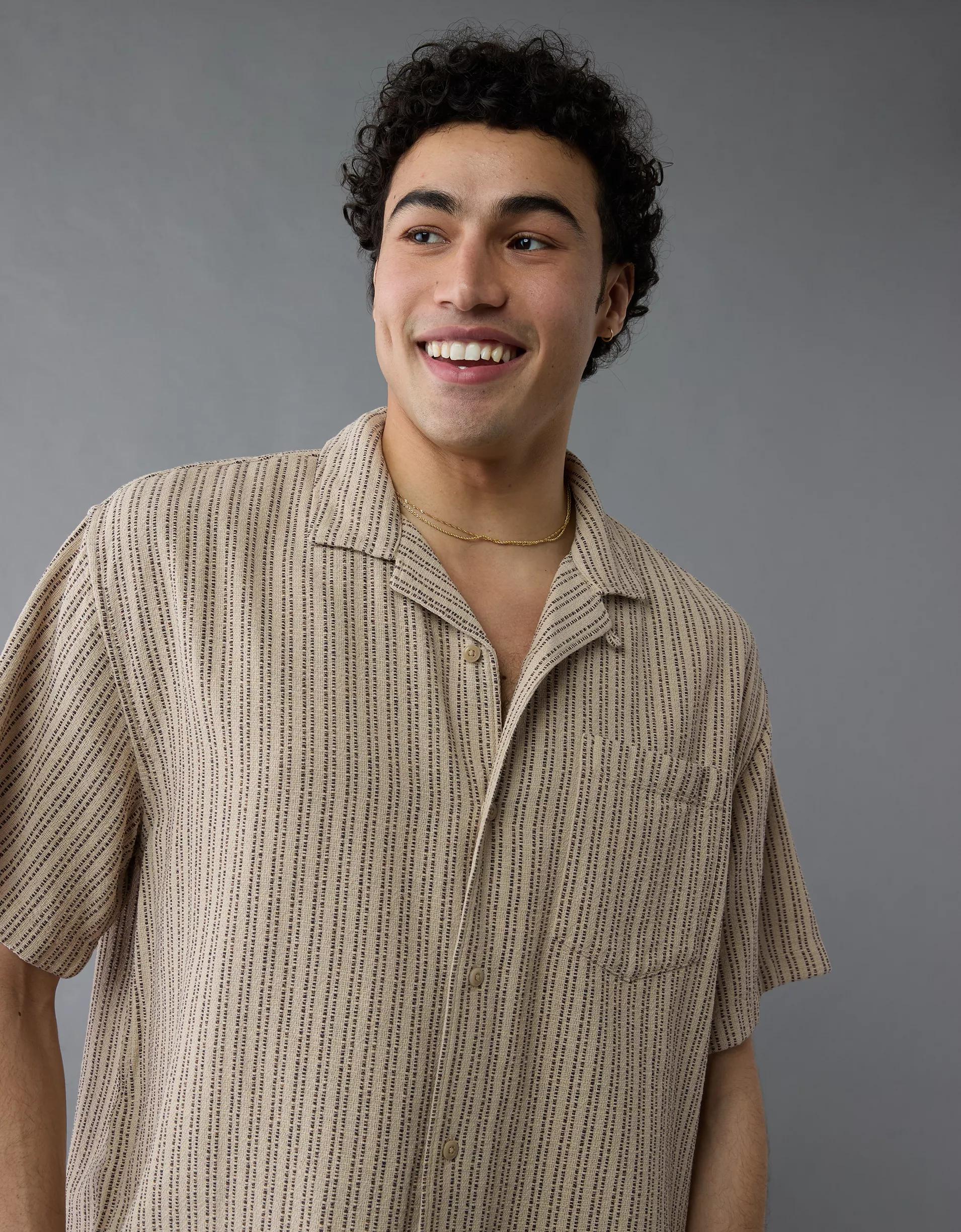 AE Poolside Striped Button-Up Shirt Product Image