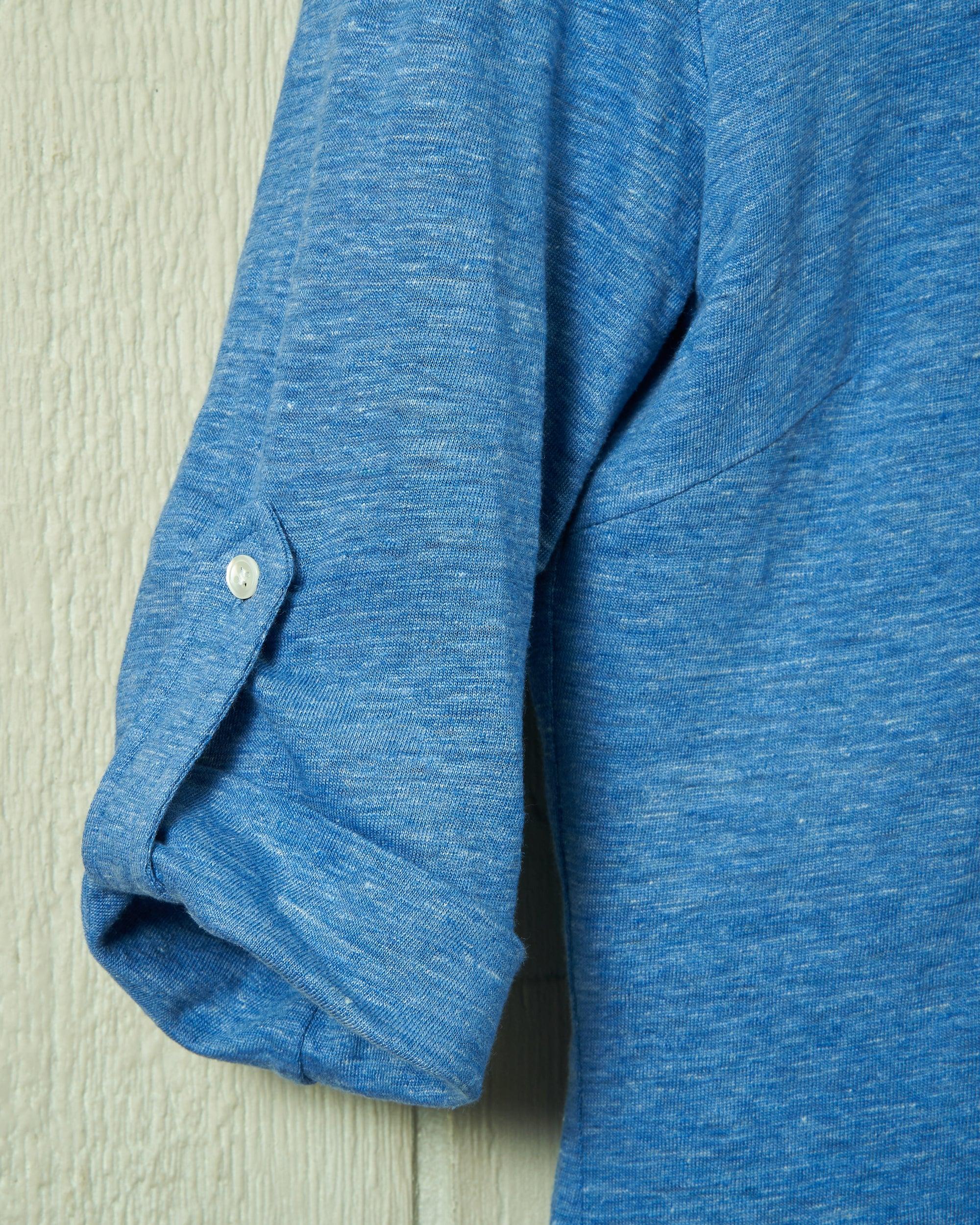 Cotton/Linen Avalon Knit Top in Atlantic Blue Product Image