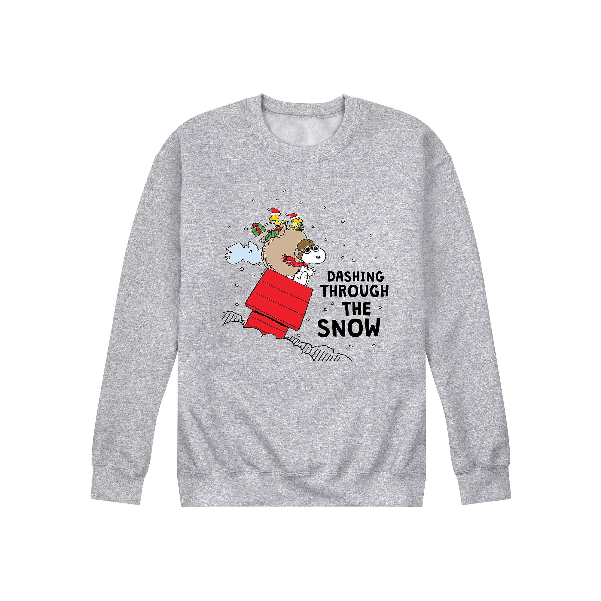 Men's Peanuts Dashing Through The Snow Sweatshirt,  Product Image