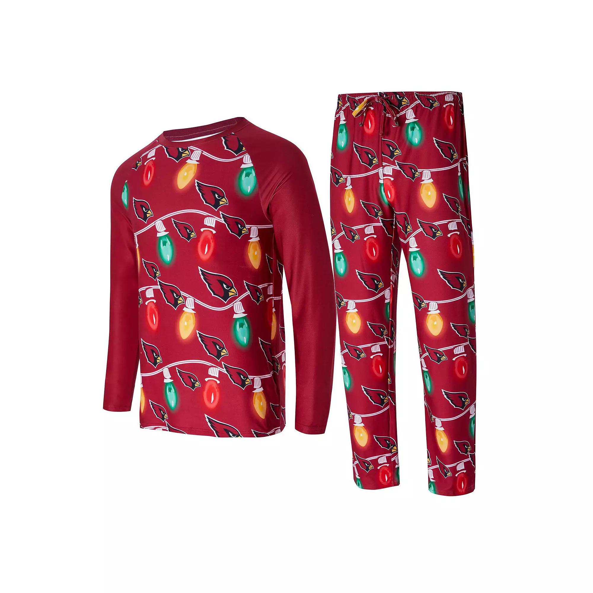 Men's Concepts Sport Cardinal Arizona Cardinals Garland Knit Raglan Long Sleeve T-Shirt and Pants Set,  Product Image