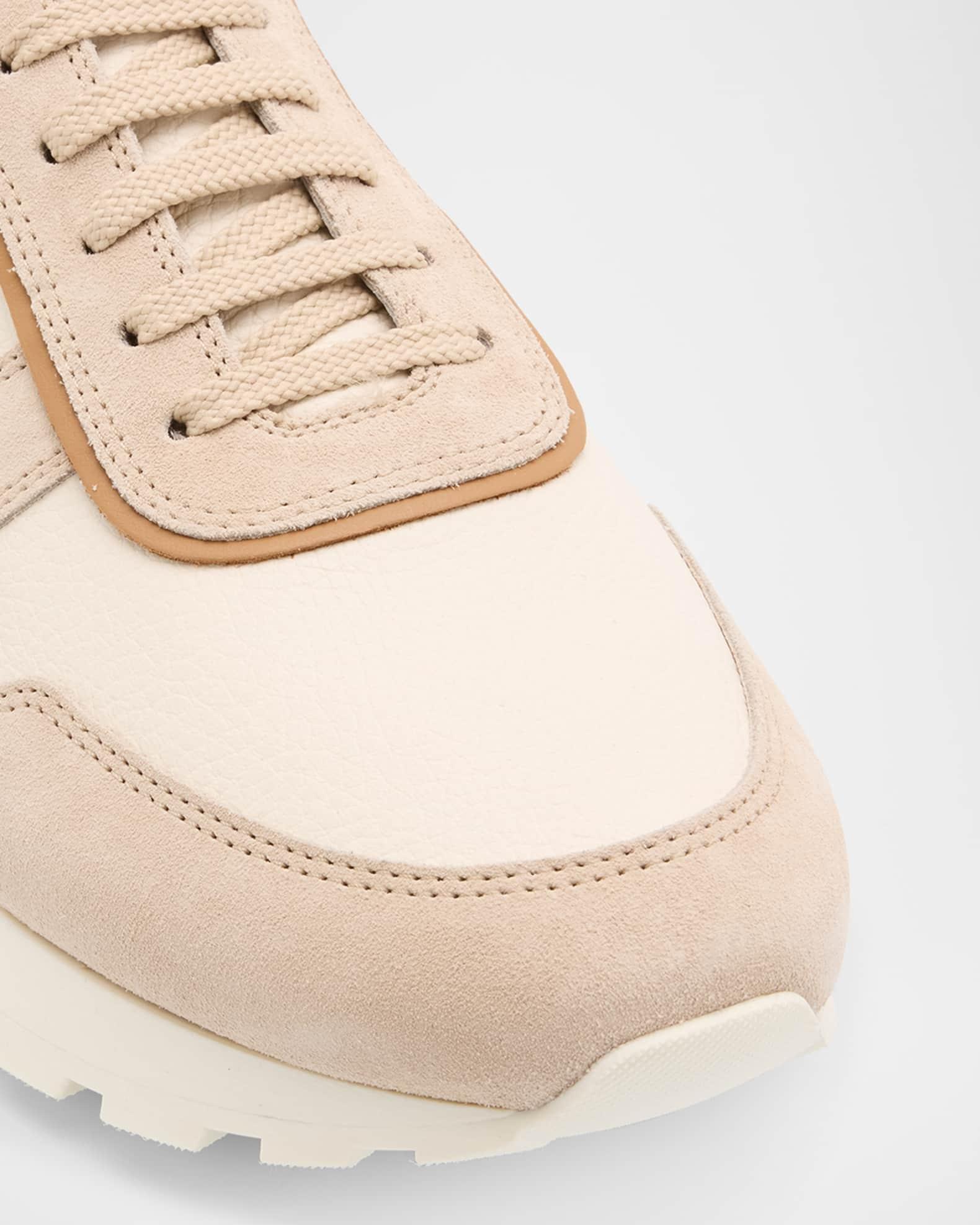 Men's Leather and Suede Runner Sneakers Product Image
