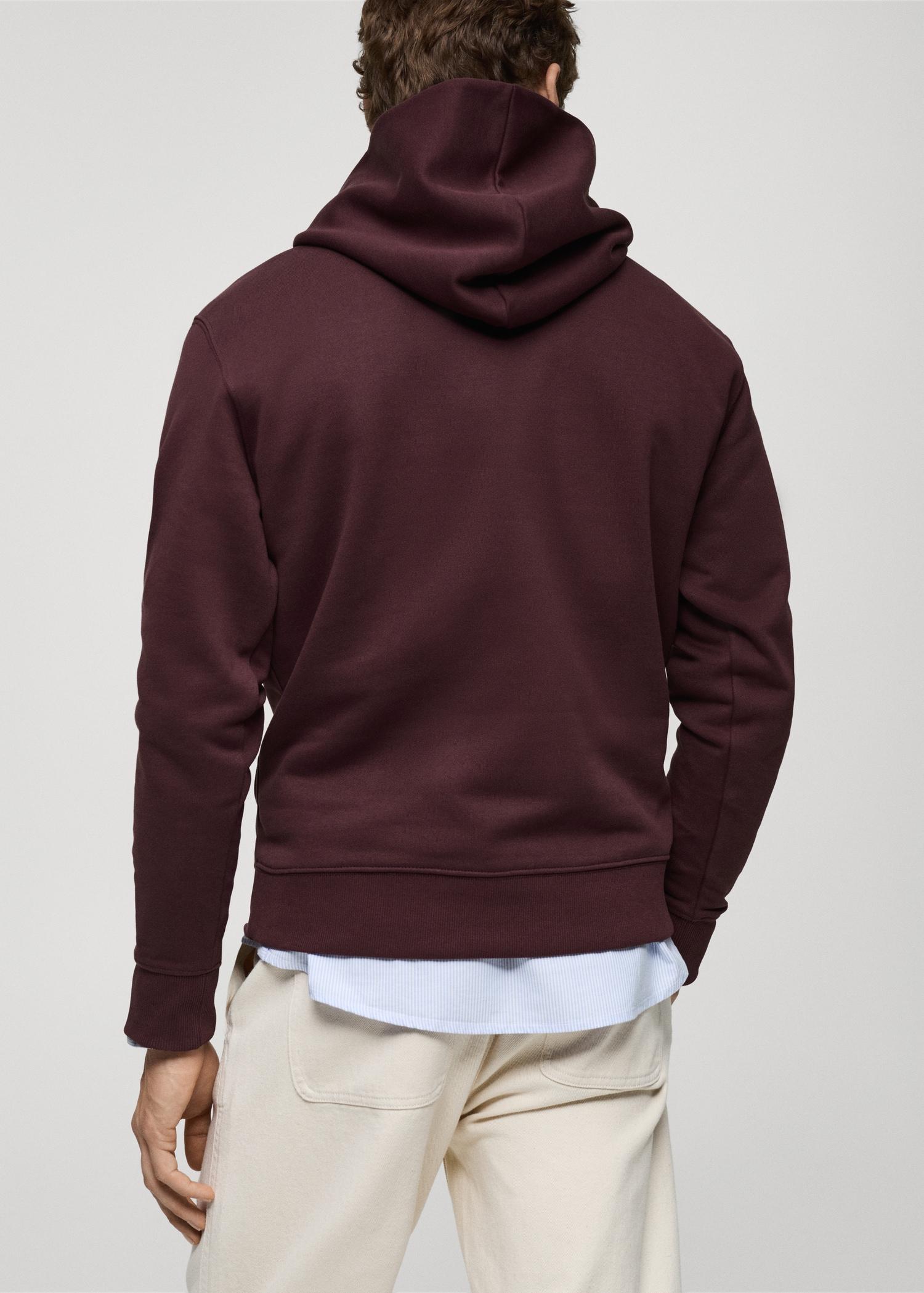 Hoodie cotton sweatshirt - Men | MANGO USA Product Image