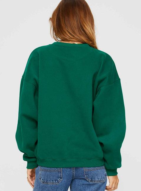 Apres Ski Crew Neck Sweatshirt Green / Cream Product Image