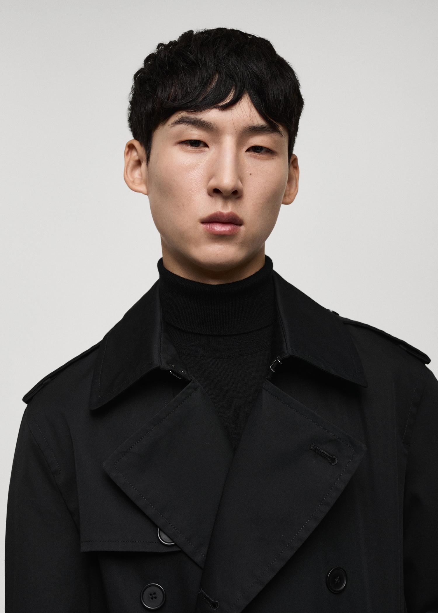 Water-repellent belted trench coat - Men | MANGO USA Product Image