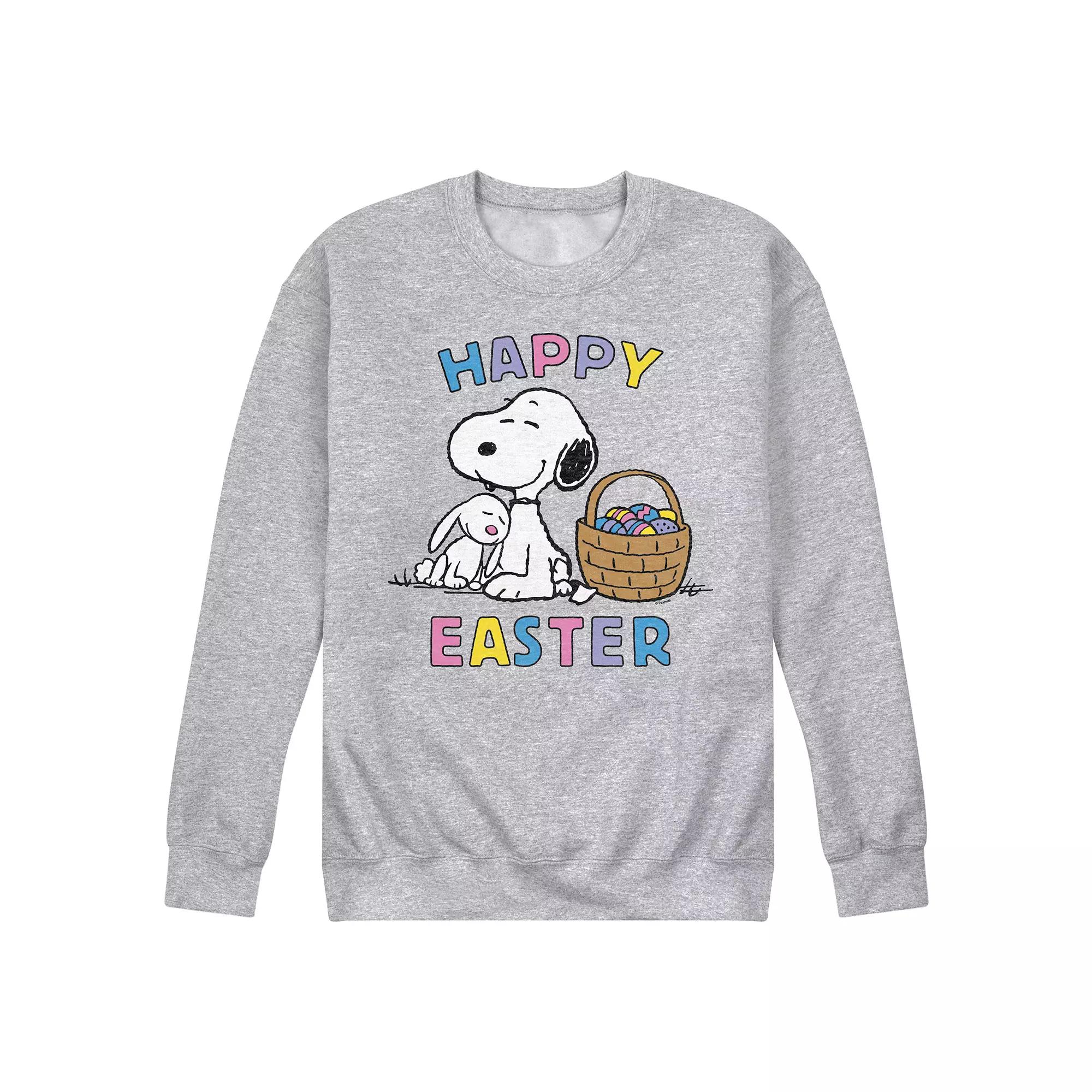 Men's Peanuts Snoopy And Bunny Fleece Sweatshirt,  Product Image