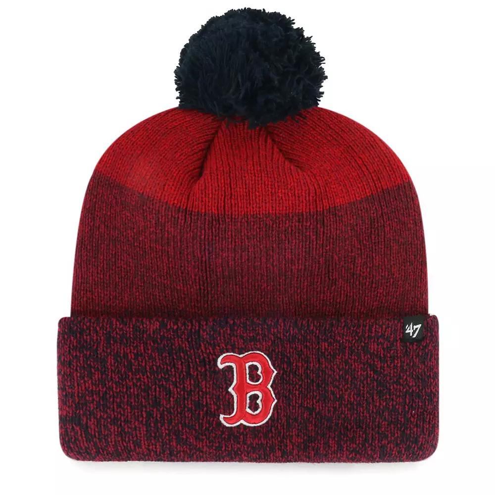 Men's '47 Red Boston Red Sox Darkfreeze Cuffed Knit Hat with Pom Product Image