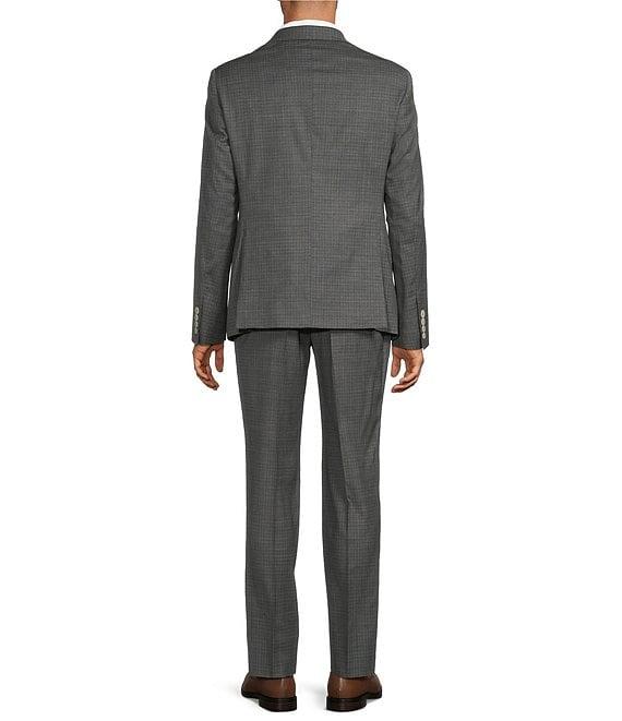 Armani Exchange Textured Box Print Slim Fit Flat Front 2-Piece Suit Product Image