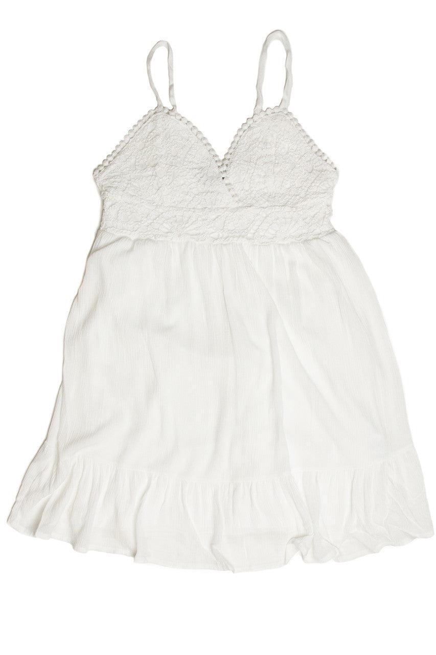 Crochet Bodice Gauze Mini Dress Product Image