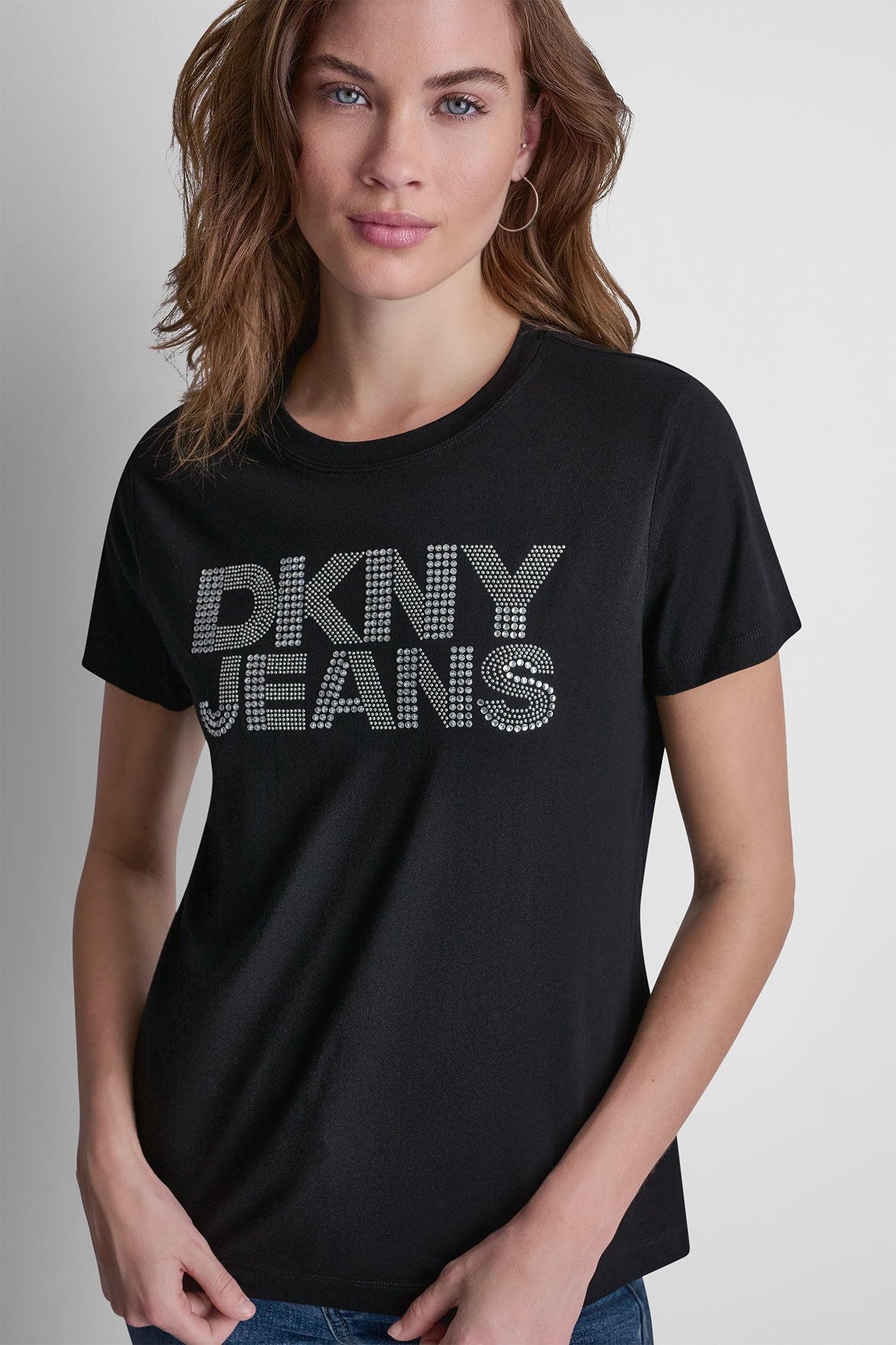DKNY JEANS STACKED RHINESTONE DOME TEE Product Image