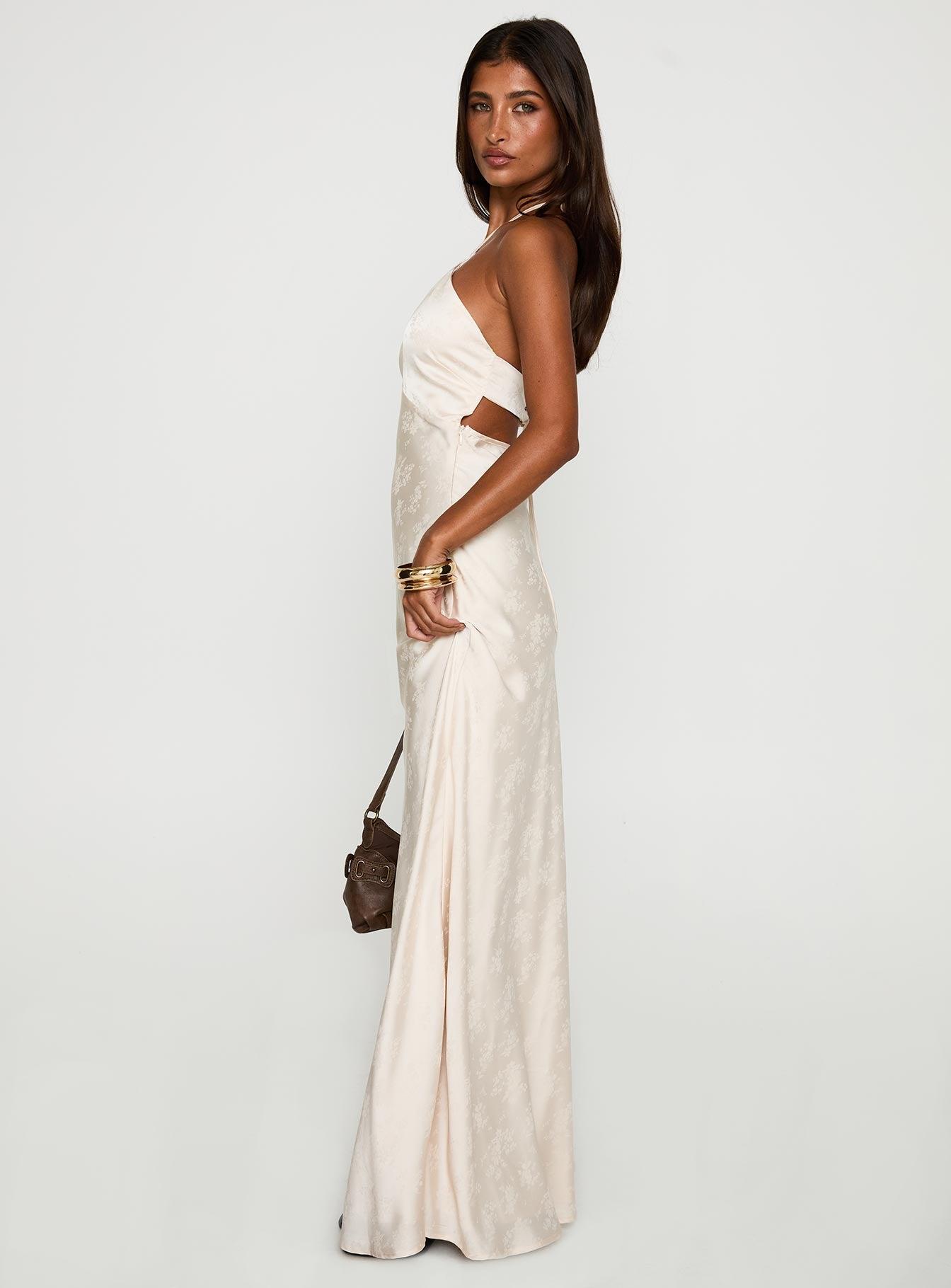 Limosina Halter Maxi Dress Champagne Product Image