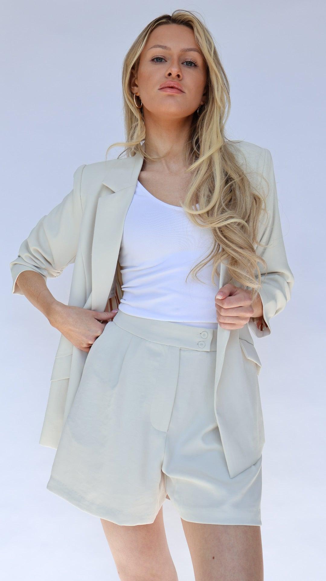 Pleat Front Suiting Shorts Product Image