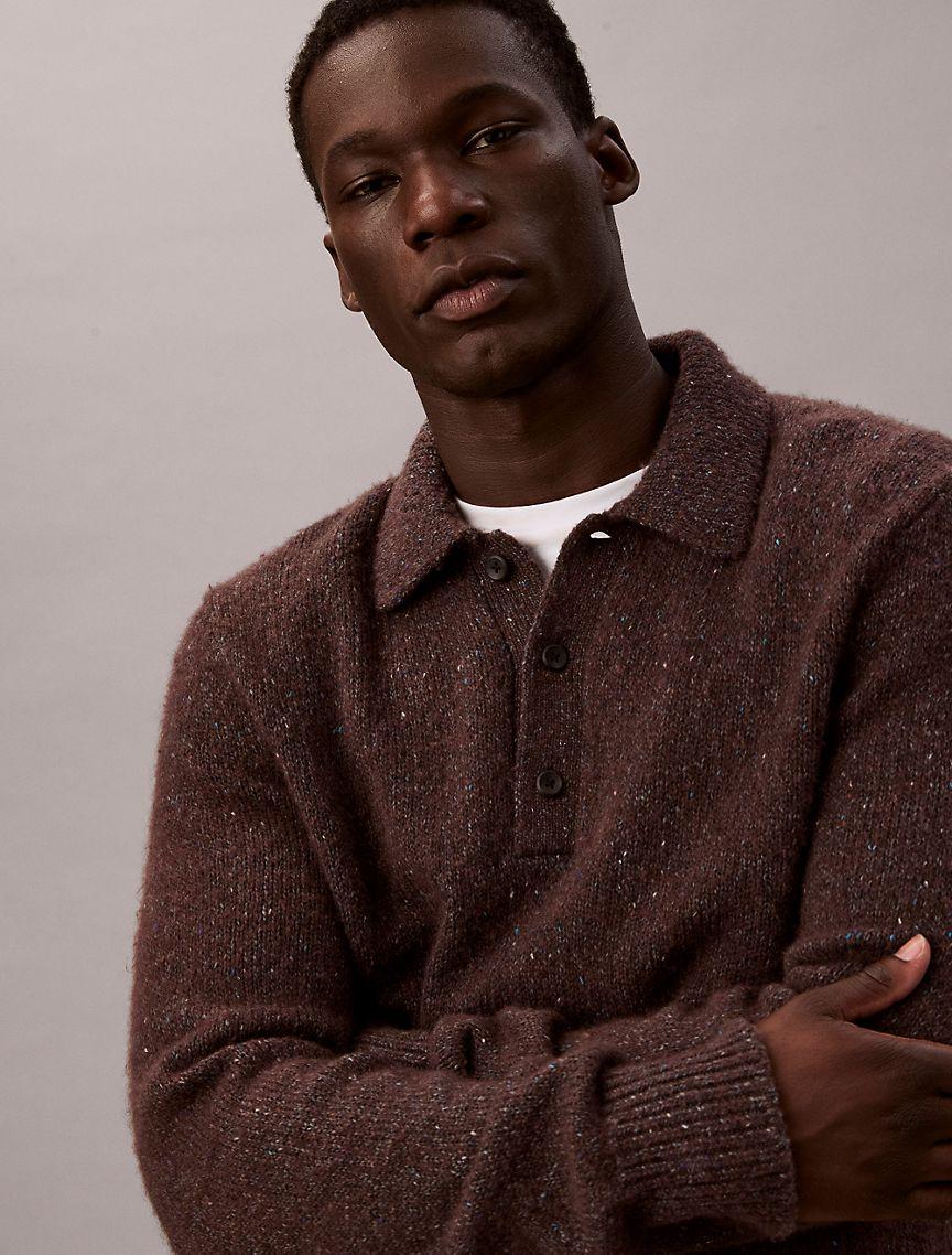 Nep Yarn Polo Sweater Product Image