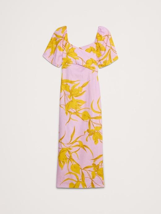 Linen Sweetheart Long Midi Dress Product Image