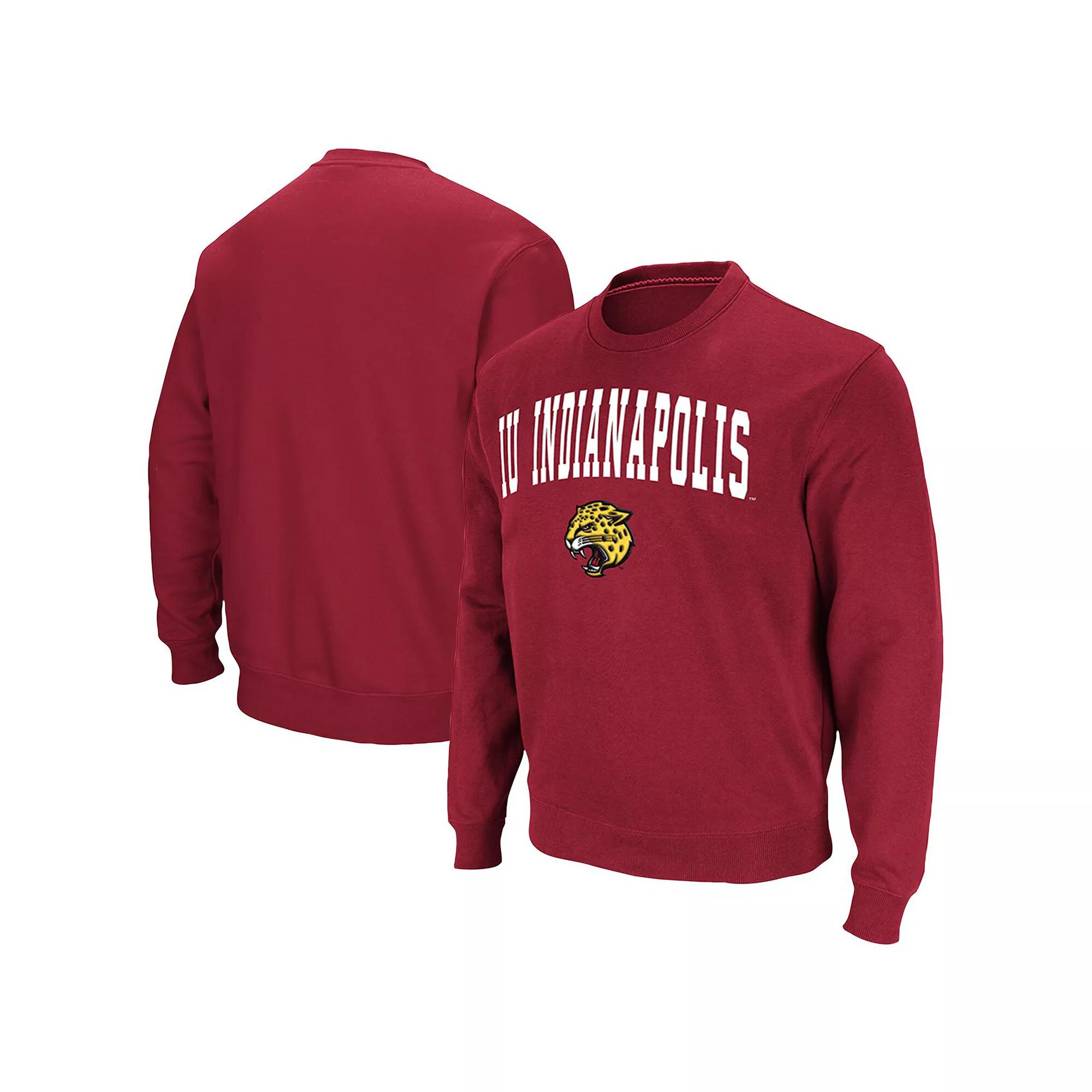 Mens Colosseum Crimson IU Indianapolis Arch & Logo Pullover Sweatshirt Product Image