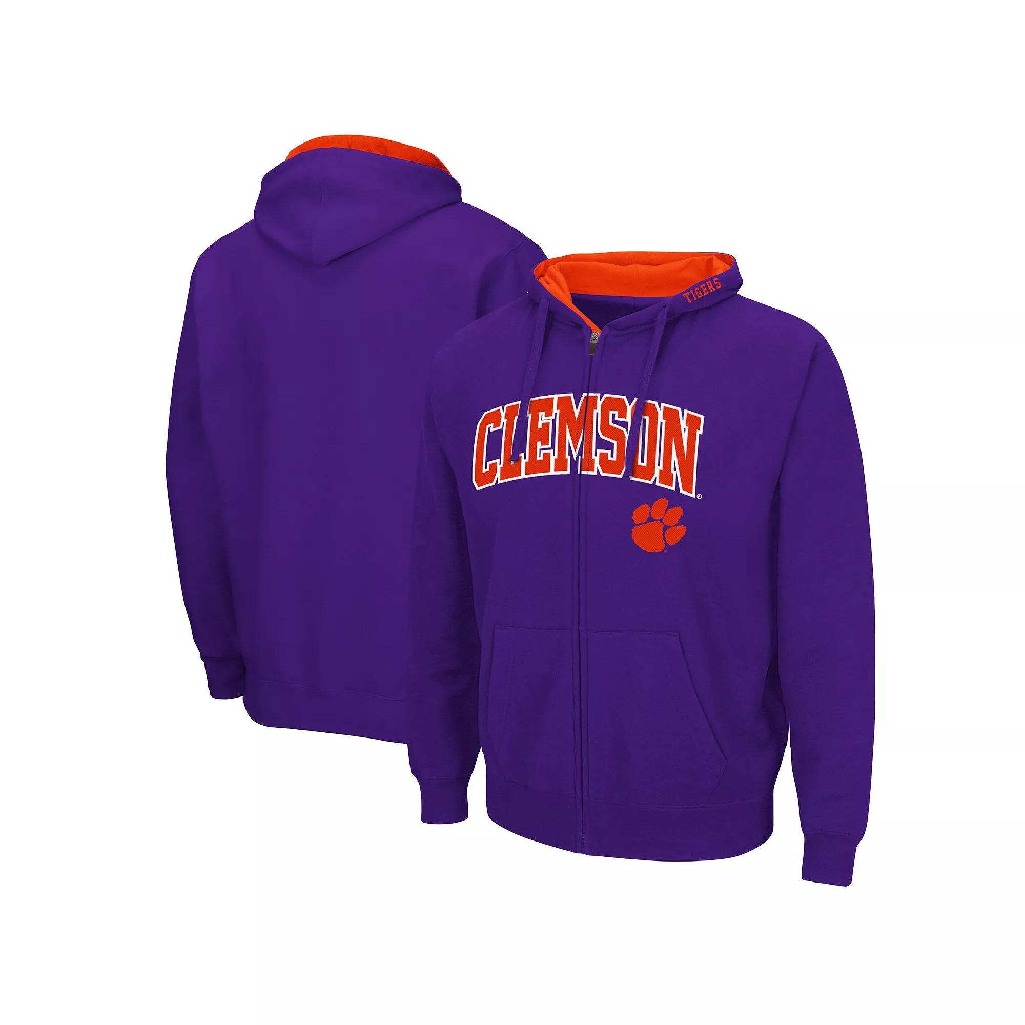 Men's Colosseum Black Appalachian State Mountaineers Arch & Logo 3.0 Full-Zip Hoodie,  Product Image