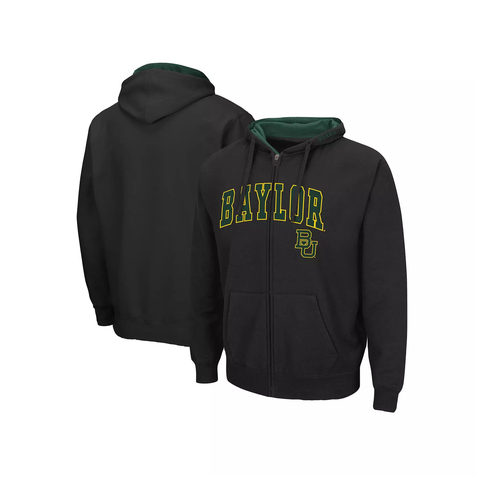 Men's Colosseum Black Baylor Bears Arch & Logo 3.0 Full-Zip Hoodie,  Product Image