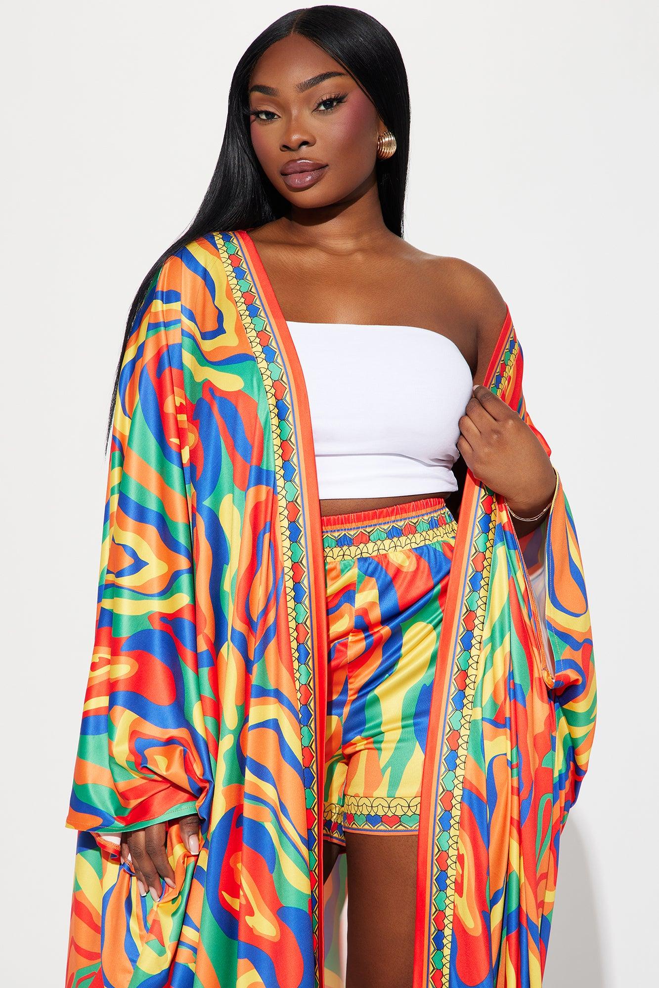 Forever With You Kimono Short Set - Yellow/combo Product Image