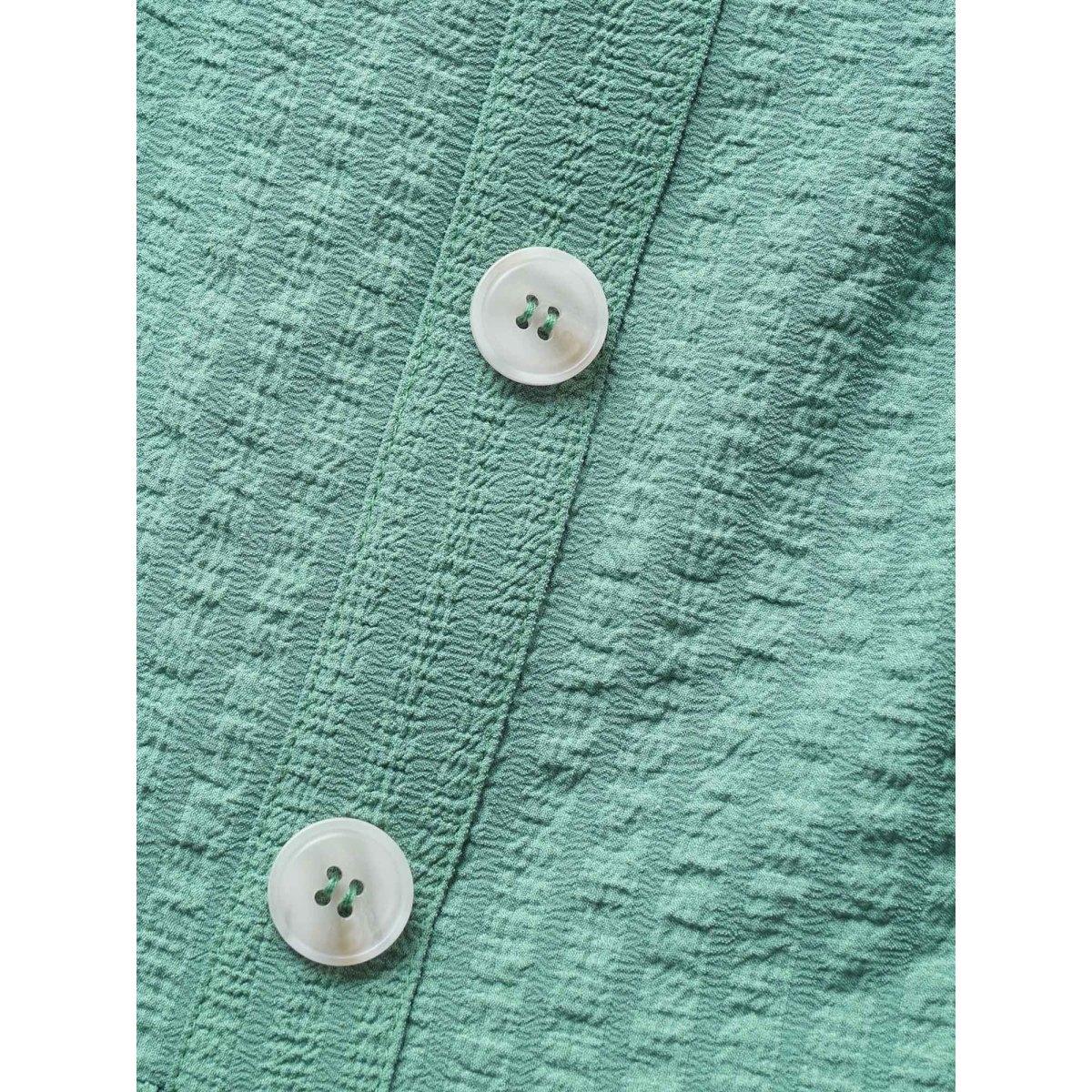 Plus Size Plain Texture Button Detail Cami Dress Teal Women Casual Texture Non Sleeveless Curvy Midi Dress BloomChic 12/L Product Image