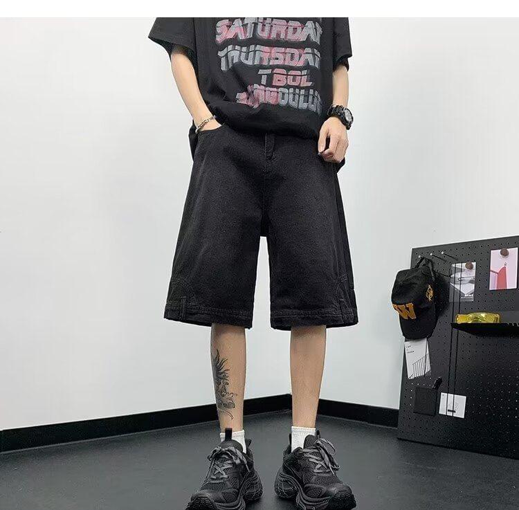 Mid Rise Washed Panel Jorts Product Image