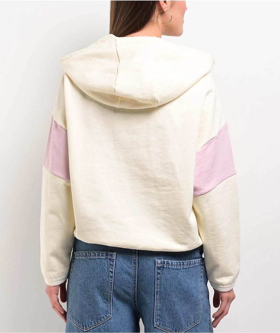 Quiksilver Wave Check Off White French Terry Boxy Hoodie Product Image