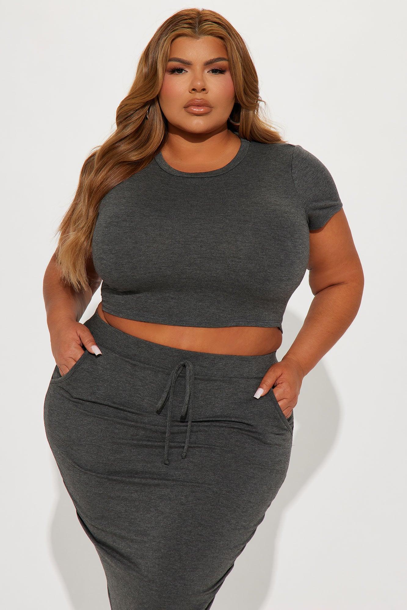 Casual Lover Skirt Set - Charcoal Product Image