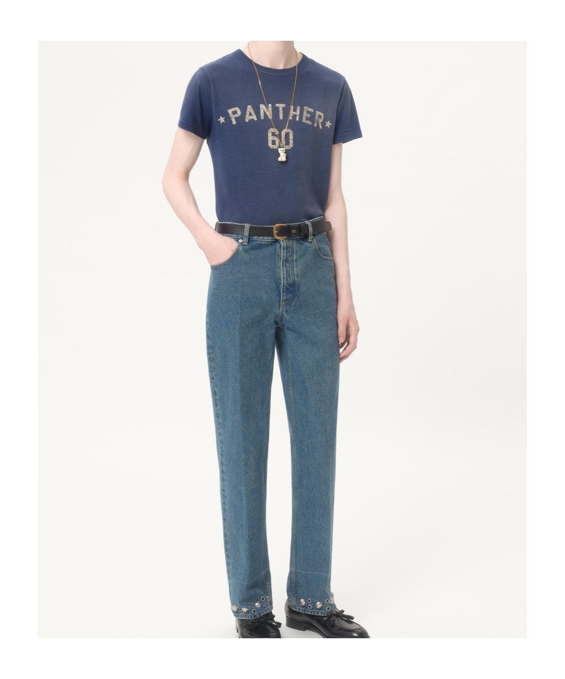VALENTINO Garavani Navy Cotton T-shirt In Blue Product Image