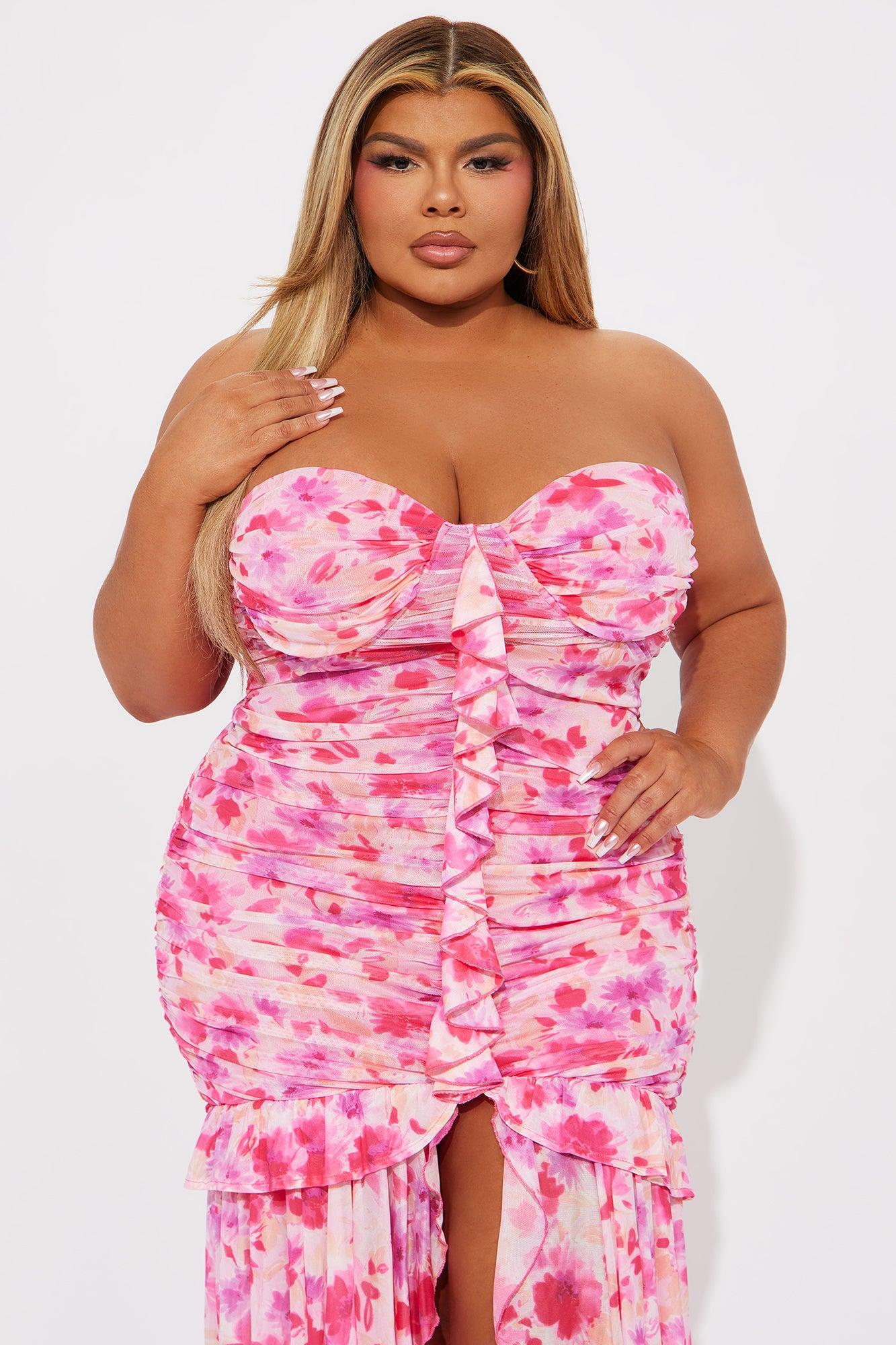 April Floral Mesh Maxi Dress - Pink/combo Product Image