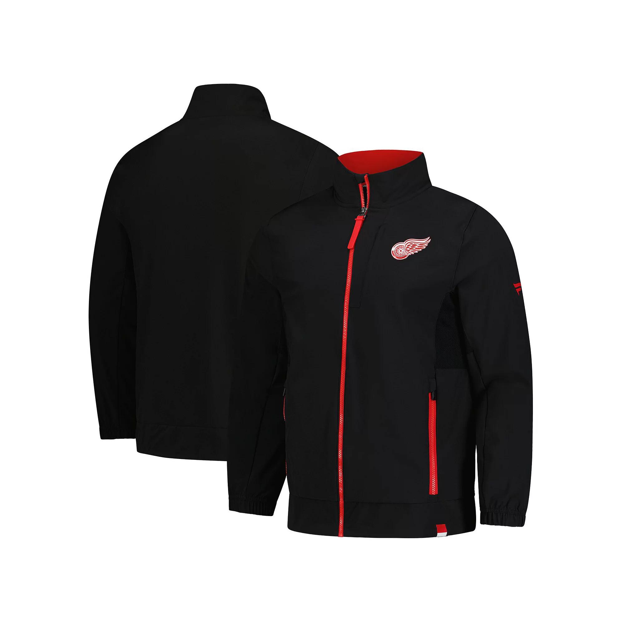 Men's Fanatics  Black Detroit Red Wings Authentic Pro Rink Coaches Full-Zip Jacket, Size: XL Product Image