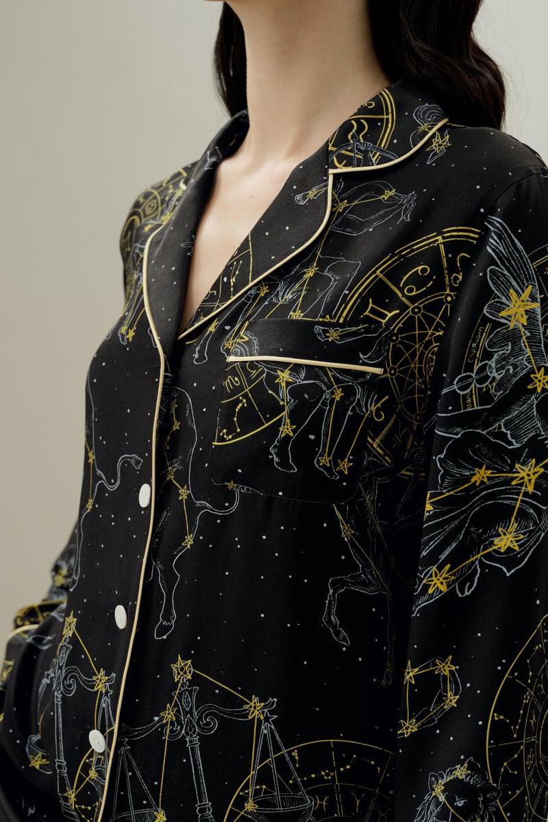 Virgo Zodiac Classic Silk Pajama Set Product Image