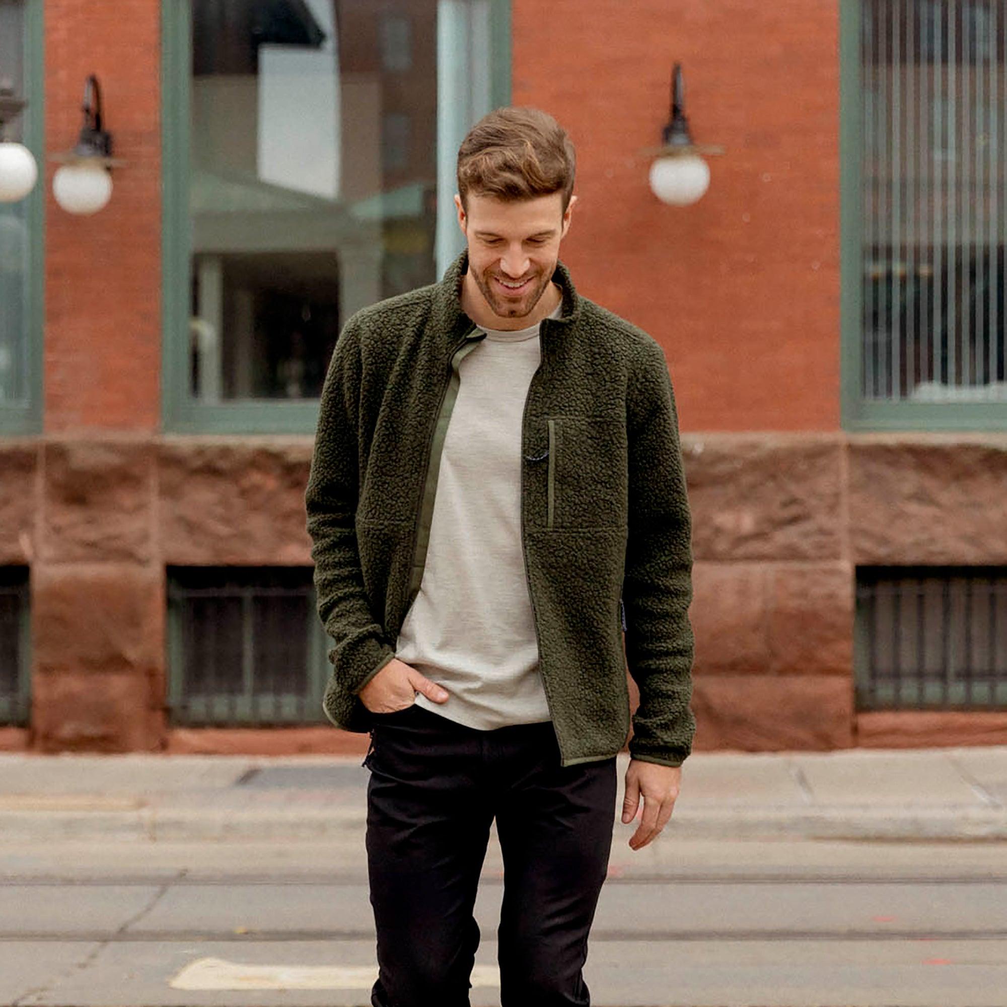 Merino Wool Fleece Jacket | Forest Night Product Image