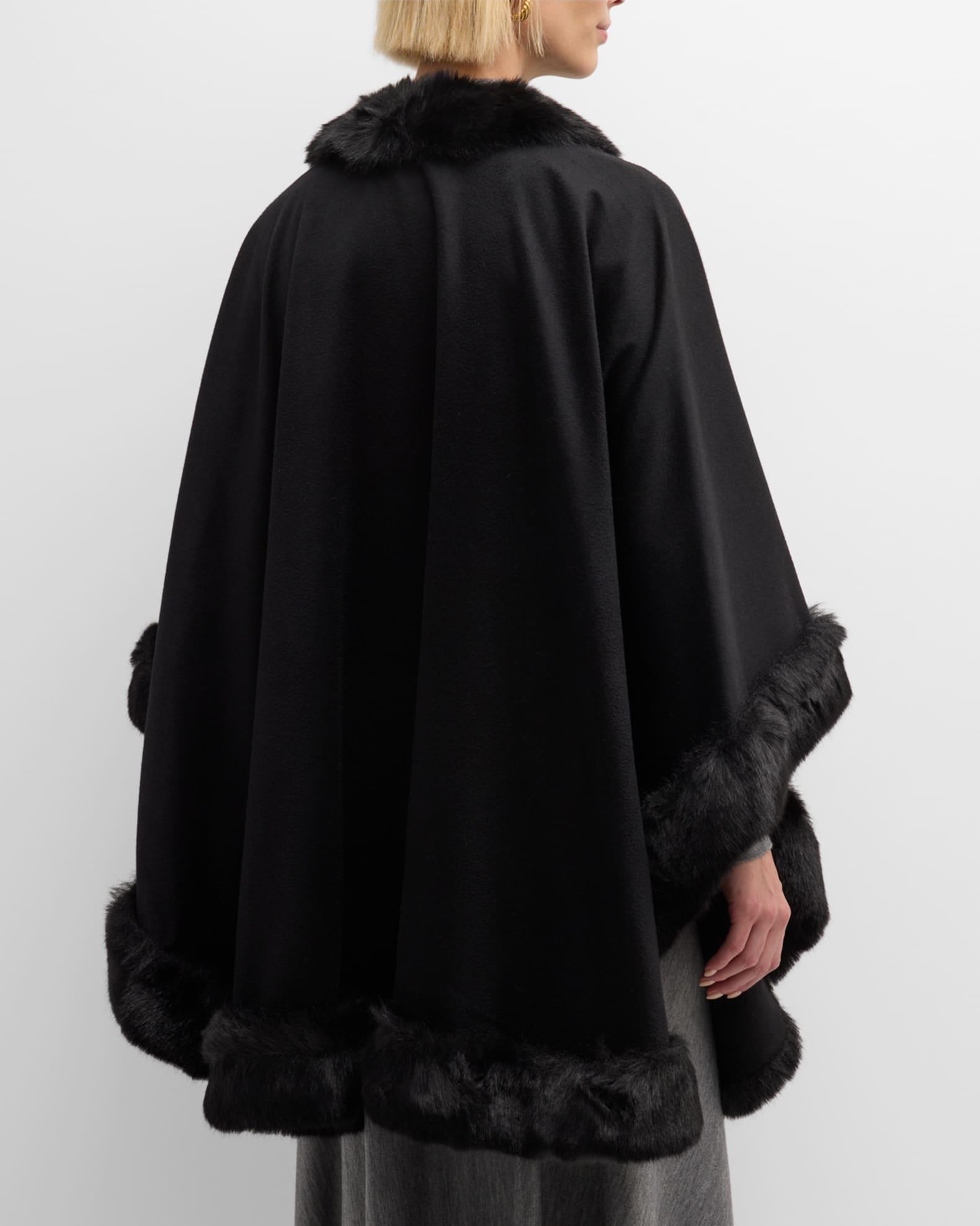 Womens Faux Fur & Cashmere U-Cape Product Image