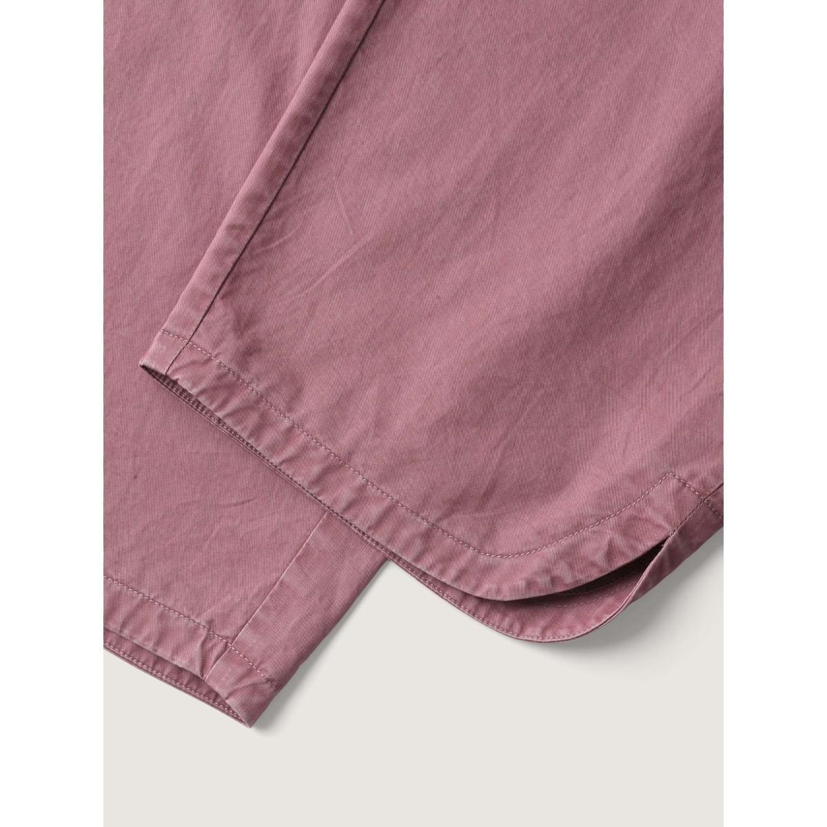 Plus Size Cotton Shirred Wide Waistband Hem Slit Pants Women Crepe Leisure Loose Mid Rise Casual Pants BloomChic 10/M Product Image