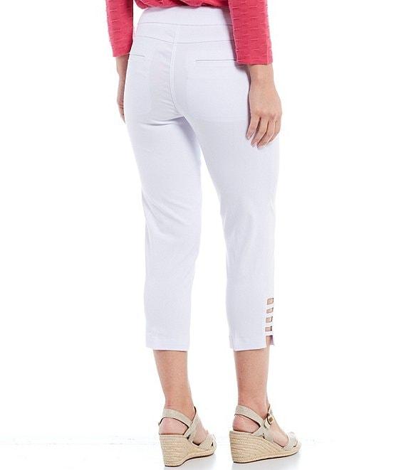 Slimsation® by Multiples Straight Ladder Hem Pull-On Twill Crop Pants Product Image