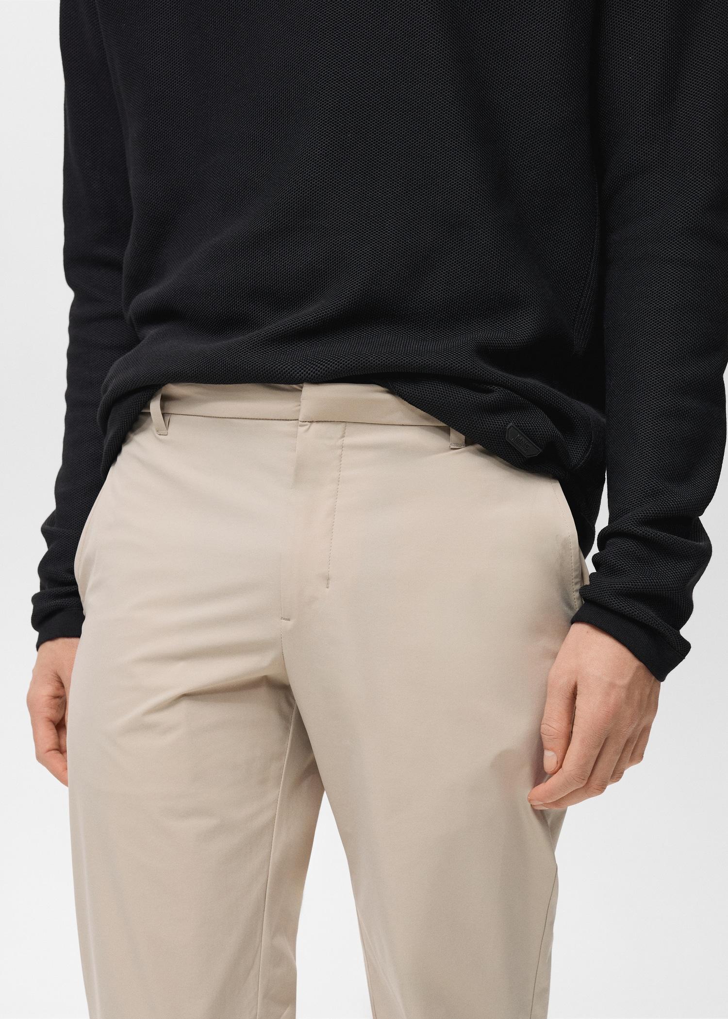Stretch fabric slim-fit pants with drawstring - Men | MANGO USA Product Image
