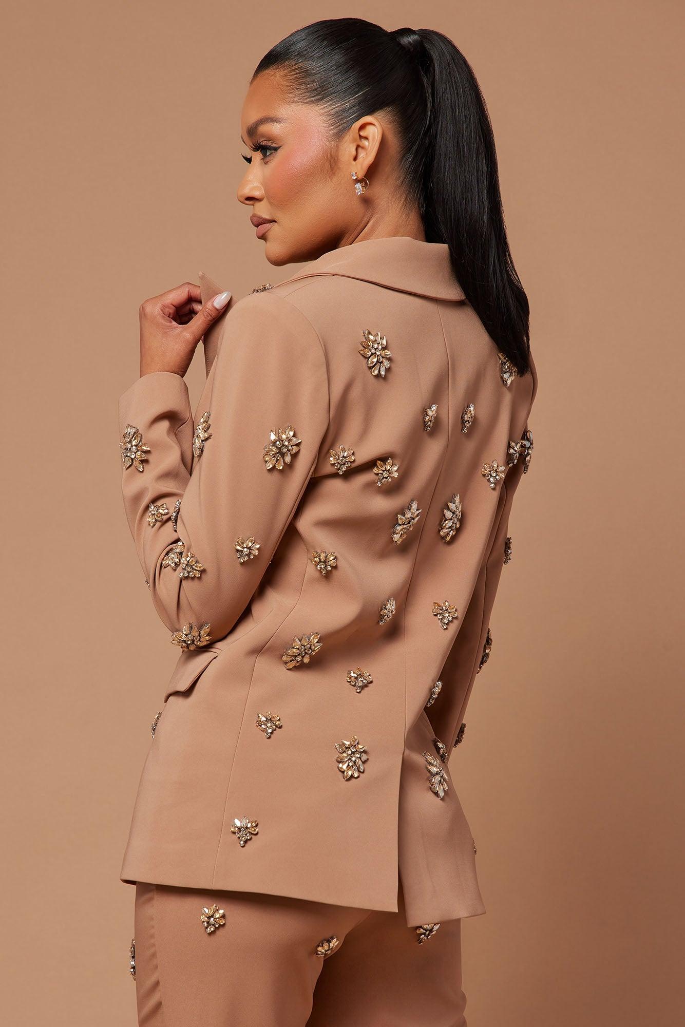 Verona Embellished Jacket - Mocha Product Image