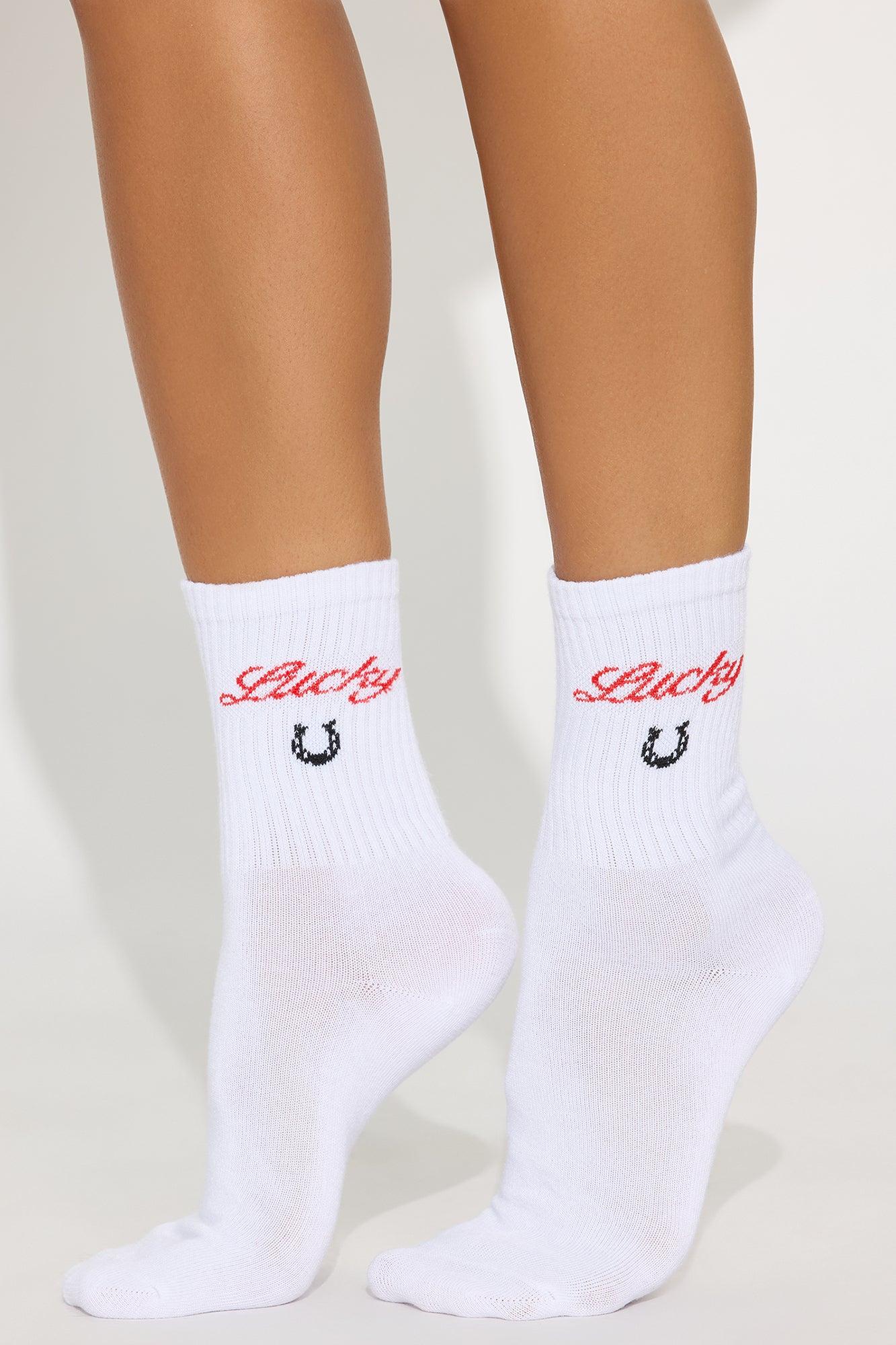 Call Me Lucky 2 Pack Socks - White/combo Female Product Image