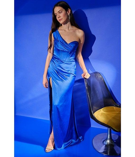 GB Social One Shoulder Satin Dress Product Image