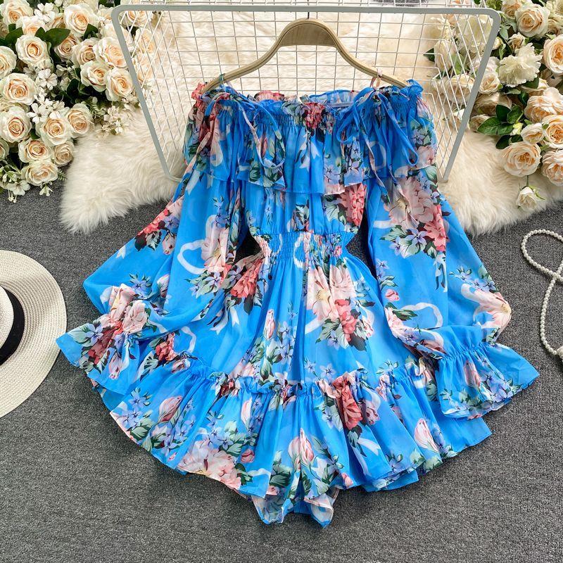 Off Shoulder Floral Print Playsuit Product Image