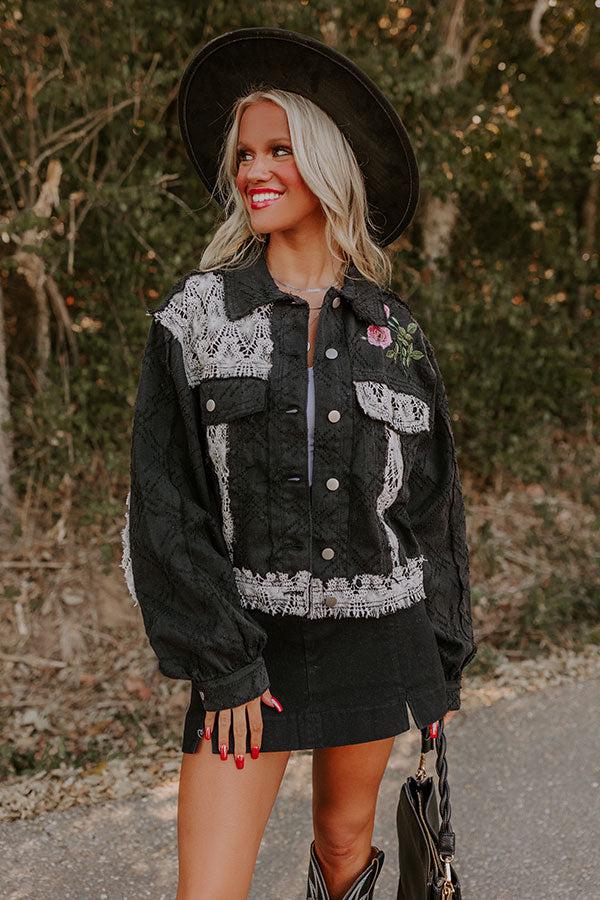 Boho Lifestyle Embroidered Jacket in Black Product Image