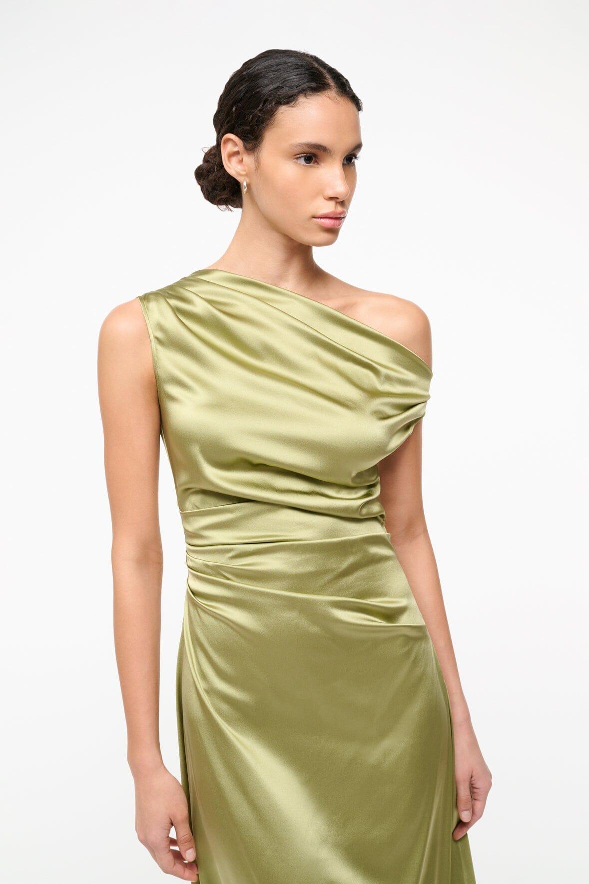 PHARE SILK DRESS | MOSS Product Image