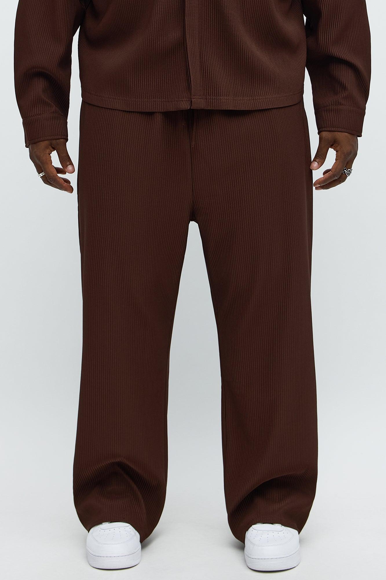 Show Up Baggy Elastic Waist Pant - Brown Male Product Image