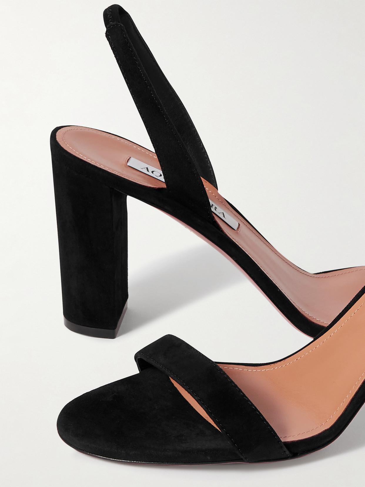 AQUAZZURA So Nude 85 Leather Slingback Sandals In Black Product Image