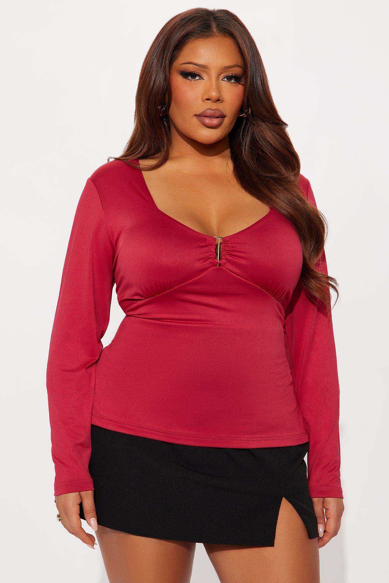 Miley Long Sleeve Top - Red Female Product Image