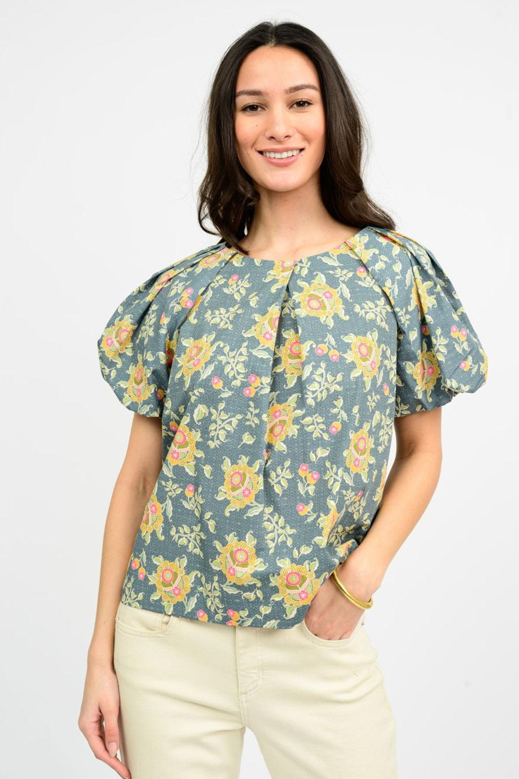 Pleated Neck Top Product Image