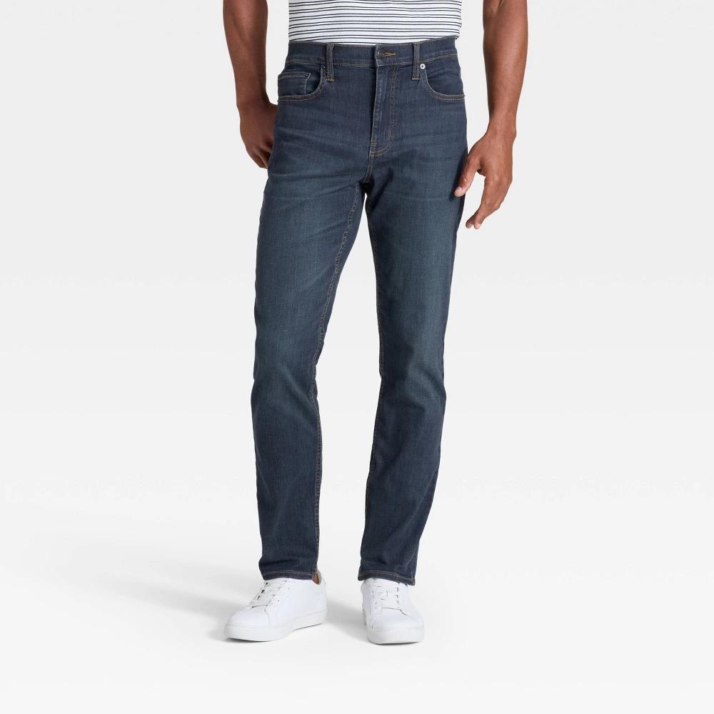 Men's Slim Fit Jeans - Goodfellow & Co™ Indigo 30x32: Mid Rise, Stretch Denim, Fly Button, Zipper Closure, 73% Cotton Product Image