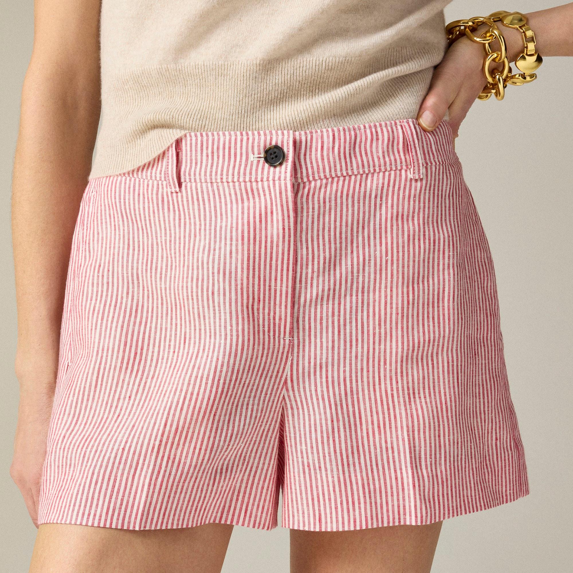 3" Harbor short in striped linen Product Image