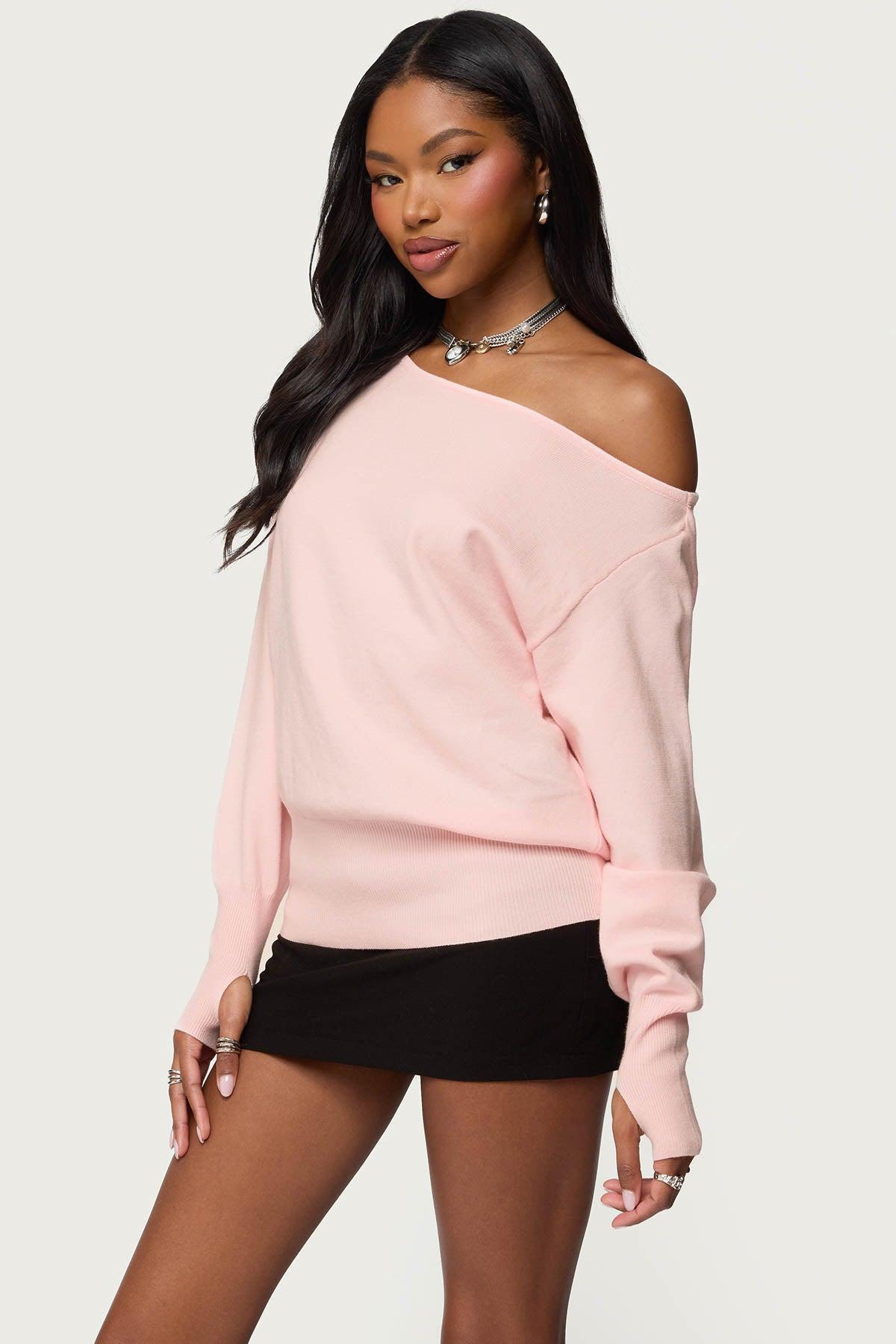 Off Shoulder Oversized Sweater Product Image