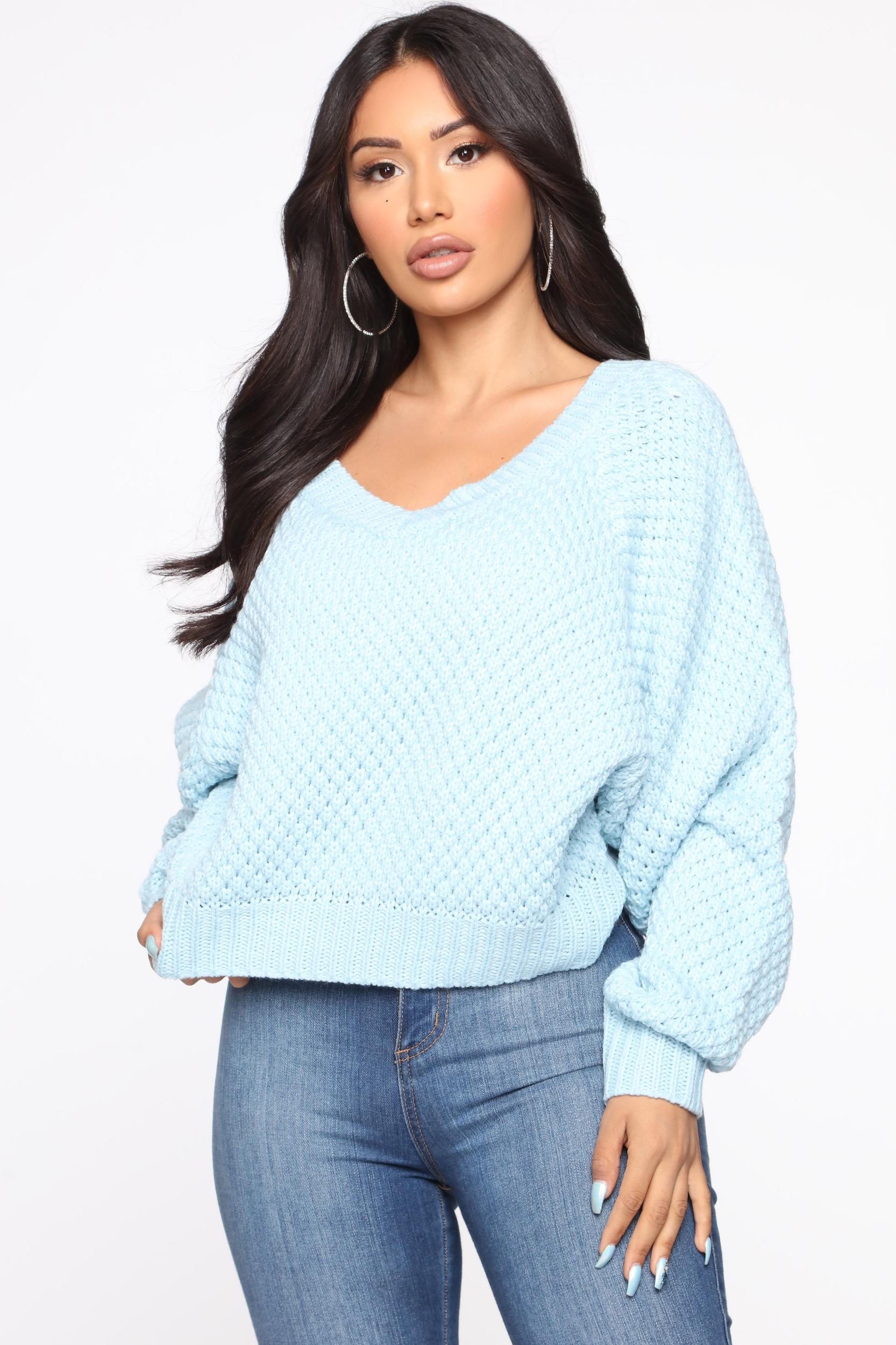 I Adore You Sweater - Blue Female Product Image